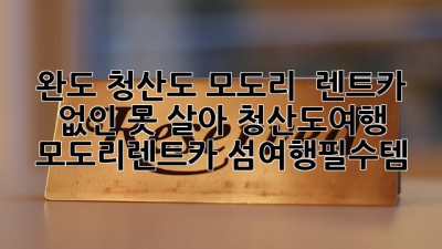 완도 청산도 모도리 🏝️ 렌트카 없인 못 살아! #청산도여행 #모도리렌트카 #섬여행필수템